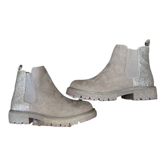 NWOT STEVE MADDEN | Girls Jhowl Boot Shimmer Tan Purple Tan Winter Boot 3 - Picture 8 of 10